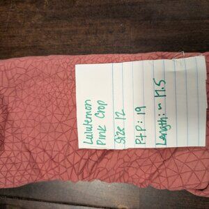 Lululemon Pink Geometric Crop